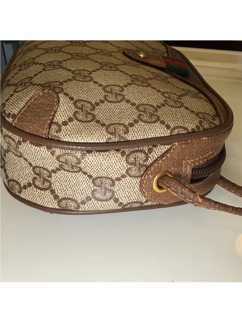 Vintage Gucci Web Crossbody Bag GG Coated Canvas Small with COA - Picture 11 of 15